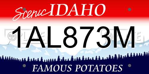 1AL873M Idaho License Plate