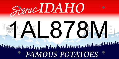1AL878M Idaho License Plate