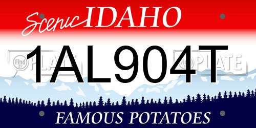 1AL904T Idaho License Plate