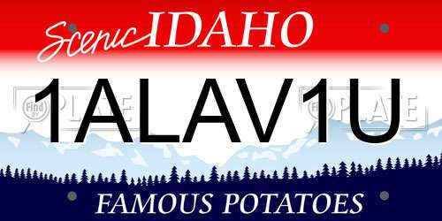 1ALAV1U Idaho License Plate