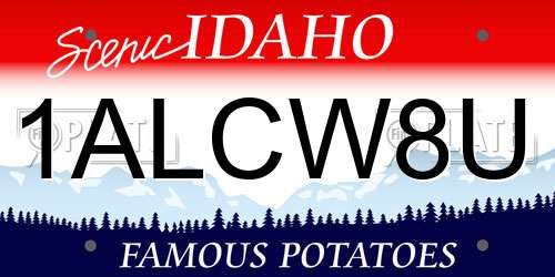 1ALCW8U Idaho License Plate