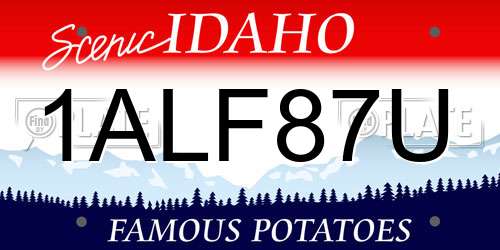 1ALF87U Idaho License Plate