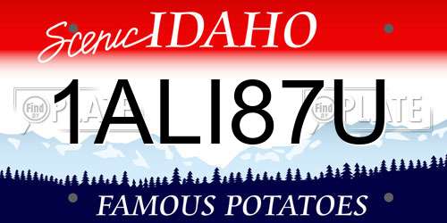 1ALI87U Idaho License Plate