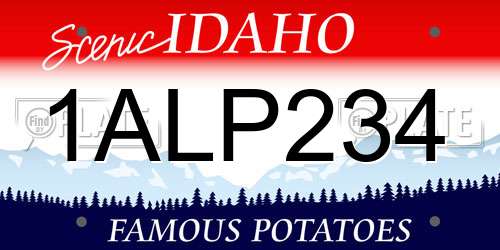 1ALP234 Idaho License Plate