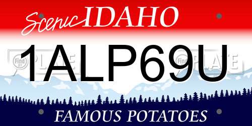 1ALP69U Idaho License Plate