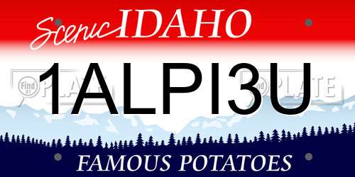 1ALPI3U Idaho License Plate