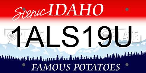1ALS19U Idaho License Plate