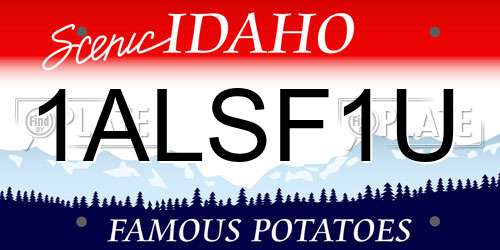 1ALSF1U Idaho License Plate