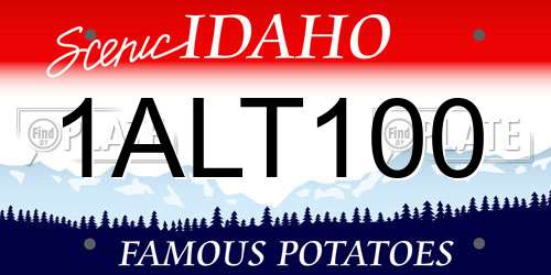 1ALT100 Idaho License Plate