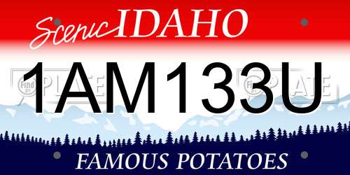 1AM133U Idaho License Plate