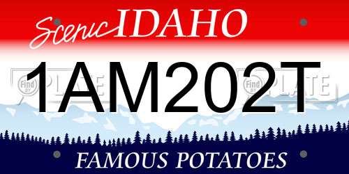 1AM202T Idaho License Plate