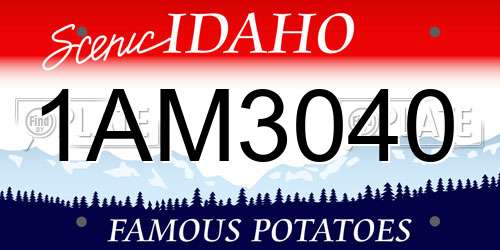 1AM3040 Idaho License Plate