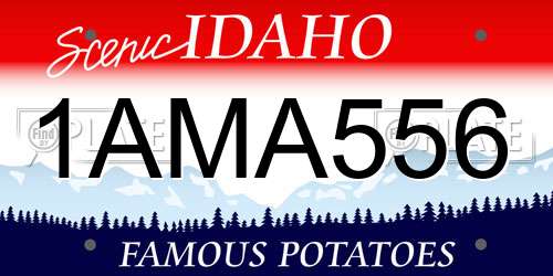 1AMA556 Idaho License Plate