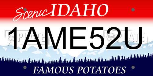 1AME52U Idaho License Plate
