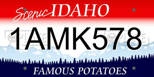 1AMK578 Idaho License Plate