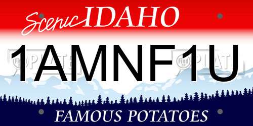 1AMNF1U Idaho License Plate