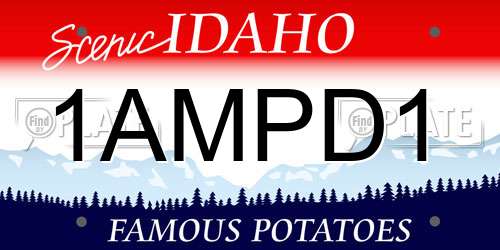 1AMPD1 Idaho License Plate