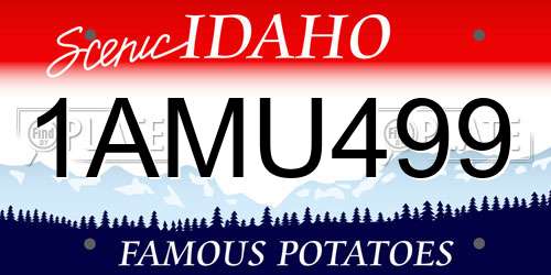 1AMU499 Idaho License Plate