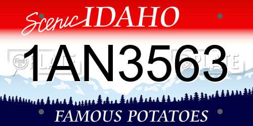 1AN3563 Idaho License Plate