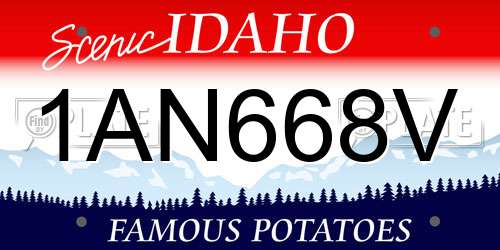 1AN668V Idaho License Plate