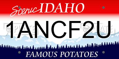 1ANCF2U Idaho License Plate