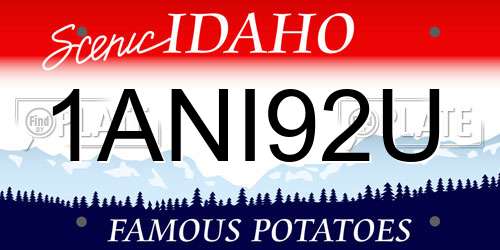 1ANI92U Idaho License Plate