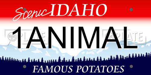 1ANIMAL Idaho License Plate