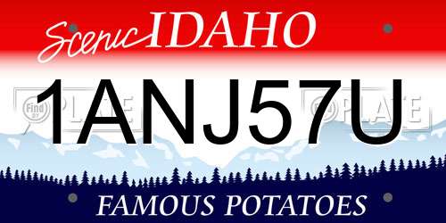 1ANJ57U Idaho License Plate