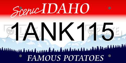 1ANK115 Idaho License Plate