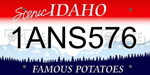1ANS576 Idaho License Plate