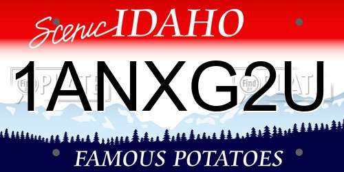 1ANXG2U Idaho License Plate