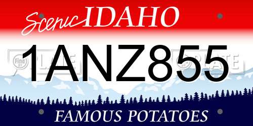 1ANZ855 Idaho License Plate