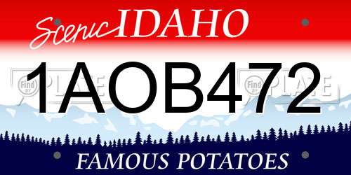 1AOB472 Idaho License Plate