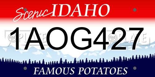 1AOG427 Idaho License Plate