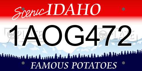 1AOG472 Idaho License Plate