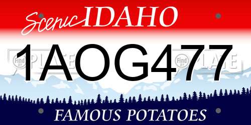 1AOG477 Idaho License Plate
