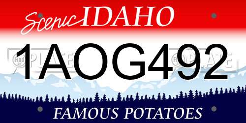 1AOG492 Idaho License Plate