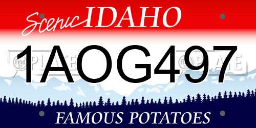 1AOG497 Idaho License Plate