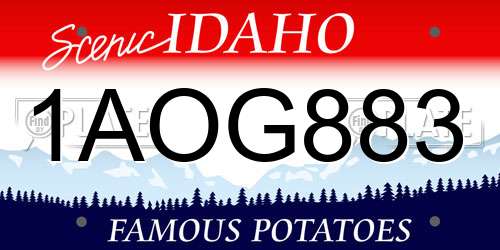 1AOG883 Idaho License Plate