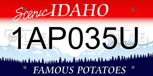 1AP035U Idaho License Plate