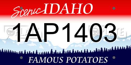 1AP1403 Idaho License Plate