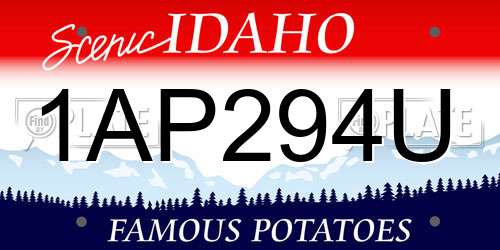 1AP294U Idaho License Plate