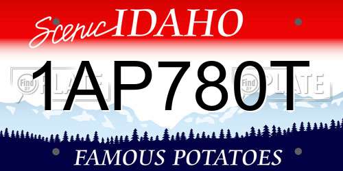 1AP780T Idaho License Plate
