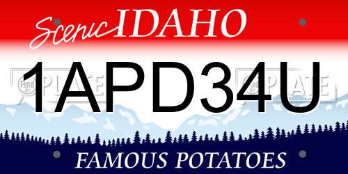 1APD34U Idaho License Plate