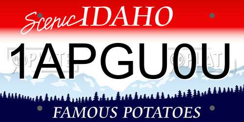 1APGU0U Idaho License Plate