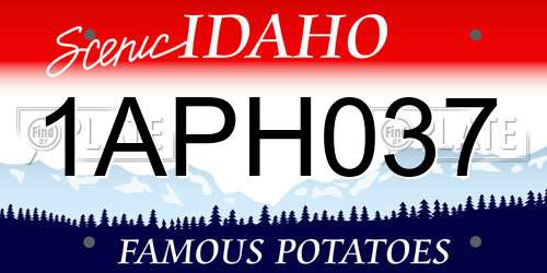 1APH037 Idaho License Plate