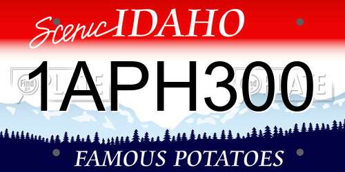 1APH300 Idaho License Plate