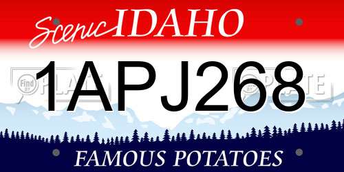 1APJ268 Idaho License Plate