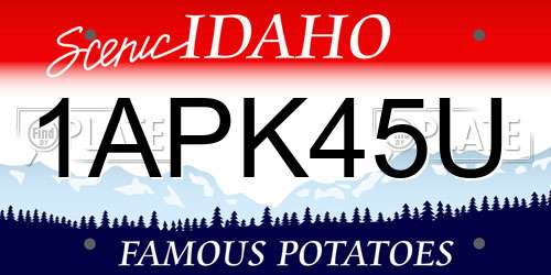 1APK45U Idaho License Plate