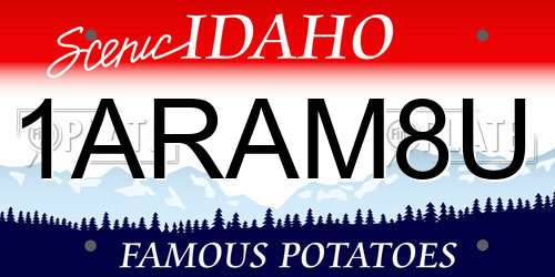 1ARAM8U Idaho License Plate